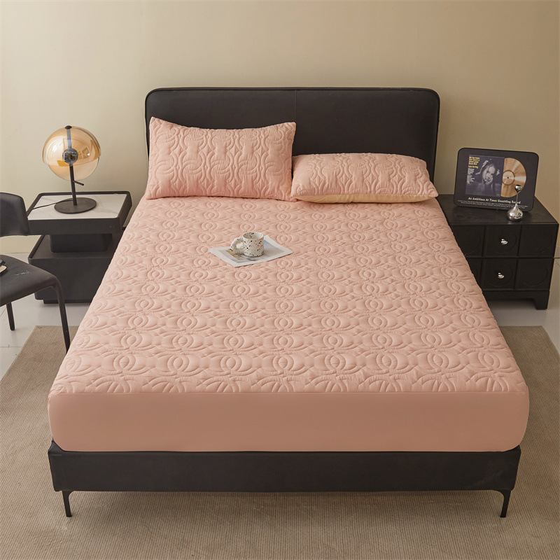 Circle Pattern Waterproof Fitted Mattress Protector – 360° Soft Microfiber Bed Cover