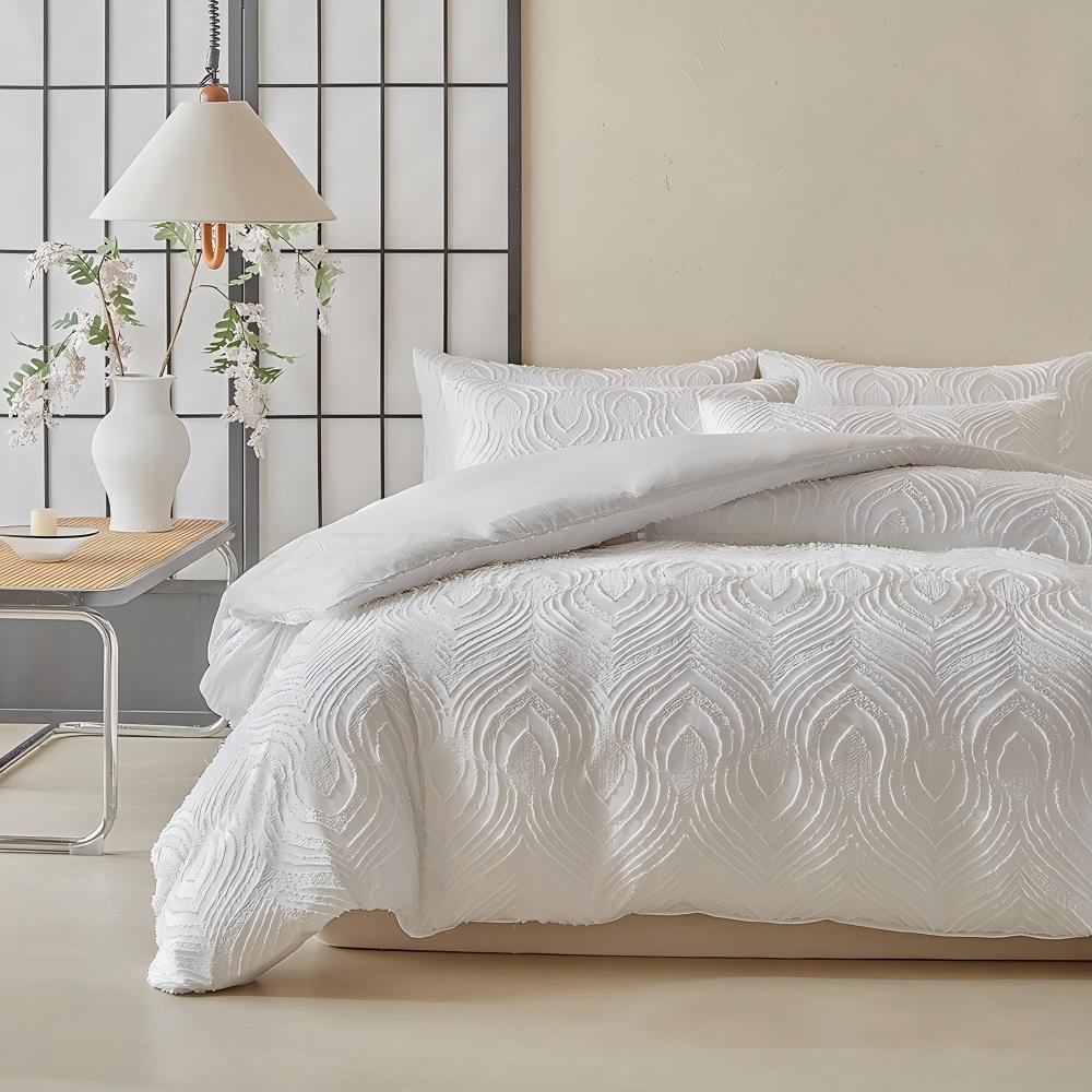 Tufted Microfiber Comforter Set – 3 Piece Lightweight Breathable Quilted Bedding Set