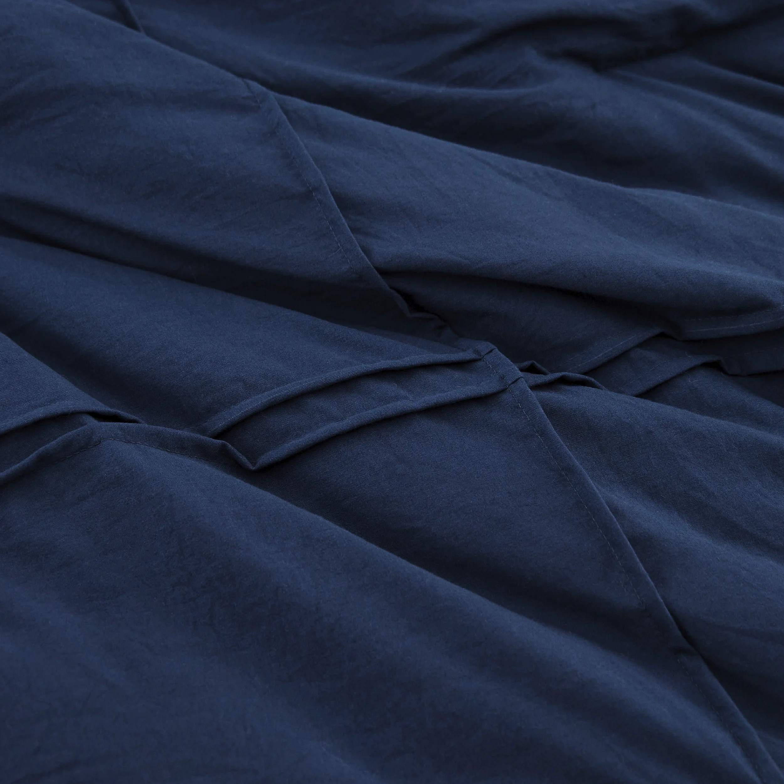 Pleated Grid Microfiber Comforter Set – 3 Piece Soft All-Season Bedding Set