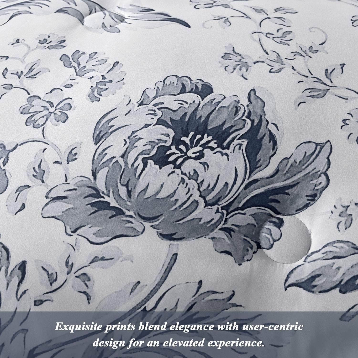 Vintage Floral Printed Comforter Set – 7 Piece Soft Hypoallergenic All-Season Bedding