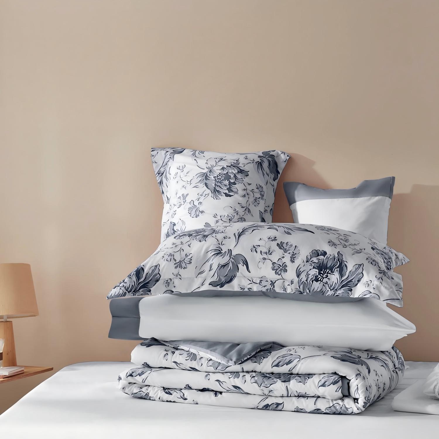 Vintage Floral Printed Comforter Set – 7 Piece Soft Hypoallergenic All-Season Bedding