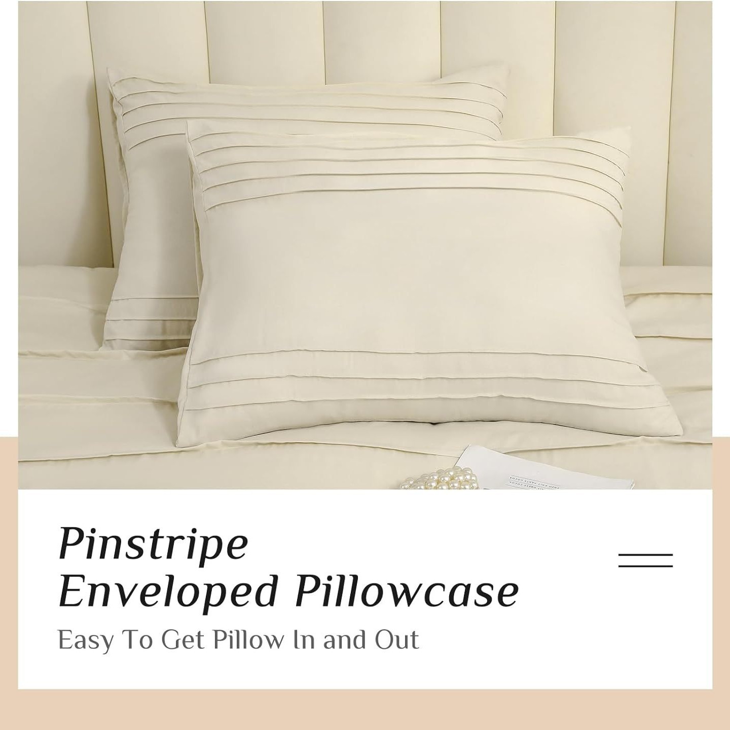 Ultra-Soft Pleated Microfiber Comforter Set – 3 Piece Washed Microfiber Bedding Set