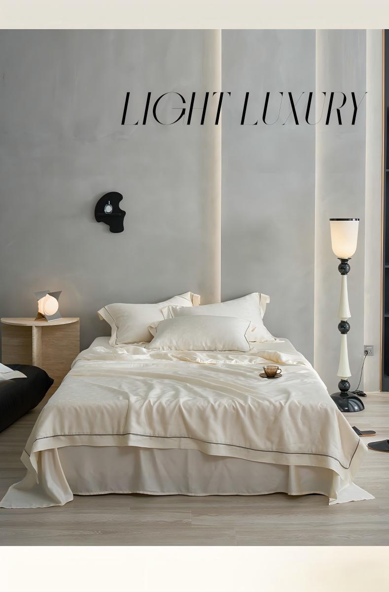 Luxury Tencel Lyocell Jacquard Silk Summer Comforter – Breathable Cooling Lightweight Quilt