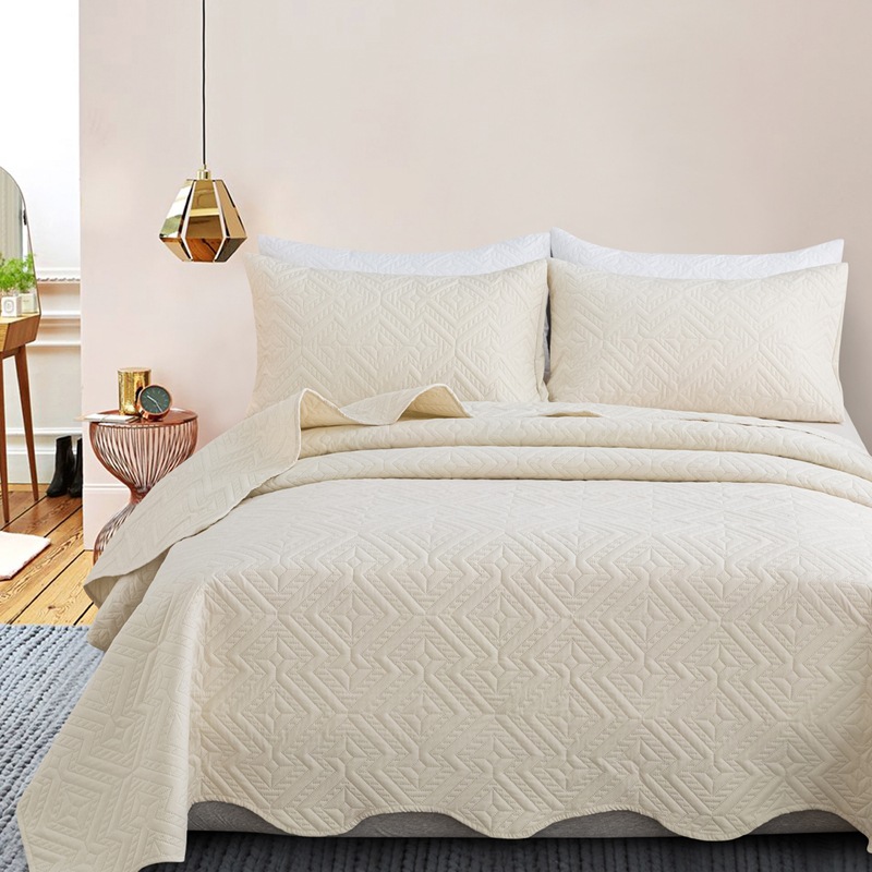 Diamond Wave Ultrasonic Quilted Microfiber Bedspread Set – Lightweight Coverlet Set with Polyester Filling, Soft Breathable Bedding, Machine Washable