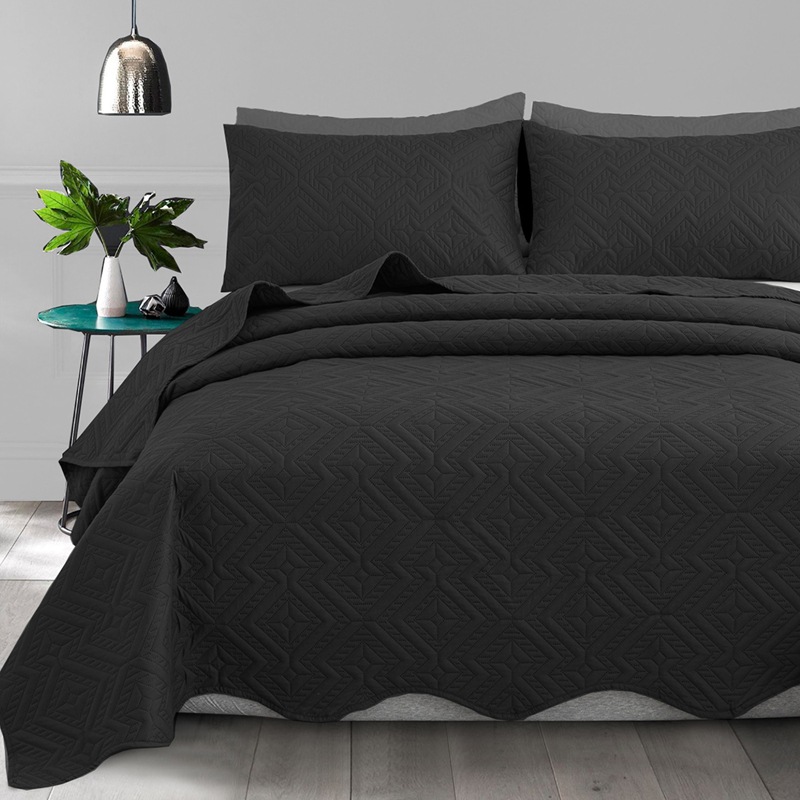 Diamond Wave Ultrasonic Quilted Microfiber Bedspread Set – Lightweight Coverlet Set with Polyester Filling, Soft Breathable Bedding, Machine Washable