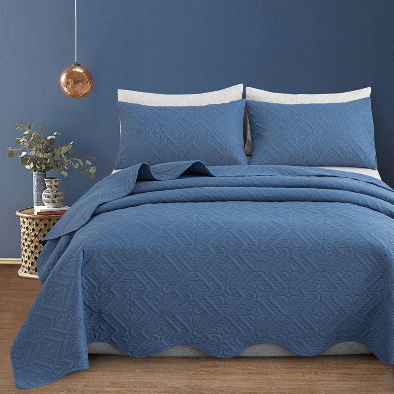 Diamond Wave Ultrasonic Quilted Microfiber Bedspread Set – Lightweight Coverlet Set with Polyester Filling, Soft Breathable Bedding, Machine Washable