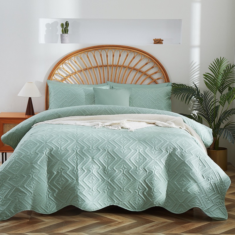 Diamond Wave Ultrasonic Quilted Microfiber Bedspread Set – Lightweight Coverlet Set with Polyester Filling, Soft Breathable Bedding, Machine Washable