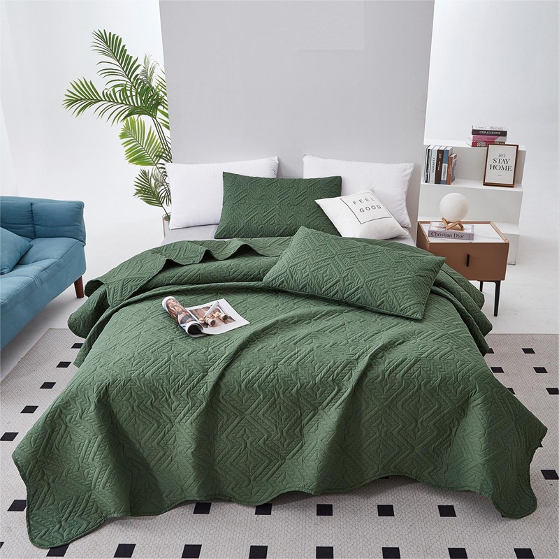 Diamond Wave Ultrasonic Quilted Microfiber Bedspread Set – Lightweight Coverlet Set with Polyester Filling, Soft Breathable Bedding, Machine Washable