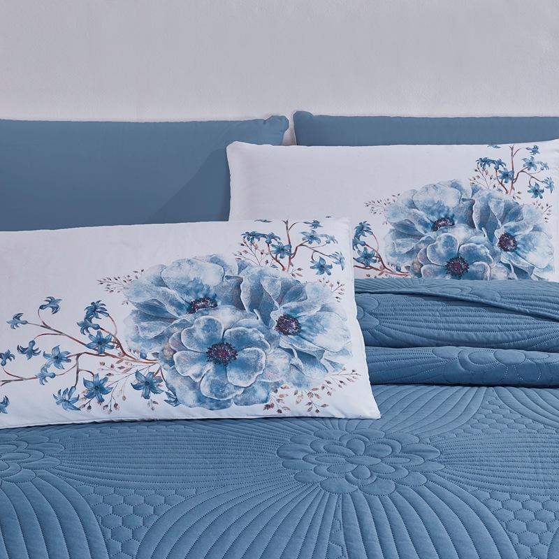 Floral Ultrasonic Quilted Microfiber Bedspread Set – Soft Lightweight Coverlet Set with Polyester Filling, Machine Washable