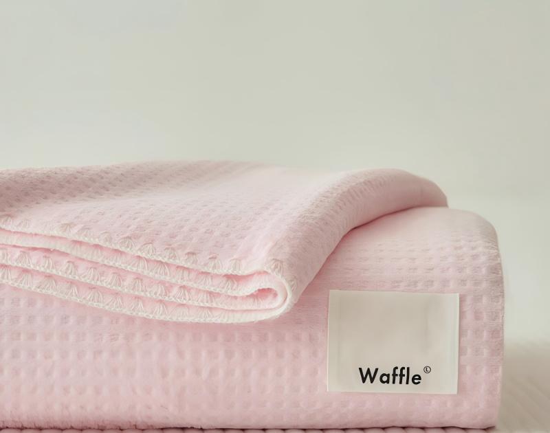Waffle Texture Double-Layer All-Season Blanket, Waffle Knit & Milk Velvet Composite Throw with Anti-Static Fiber, Soft Warm Blanket for Sofa and Bed