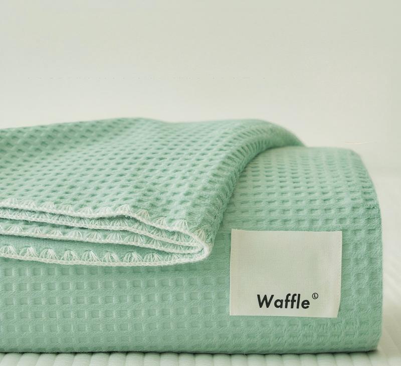 Waffle Texture Double-Layer All-Season Blanket, Waffle Knit & Milk Velvet Composite Throw with Anti-Static Fiber, Soft Warm Blanket for Sofa and Bed