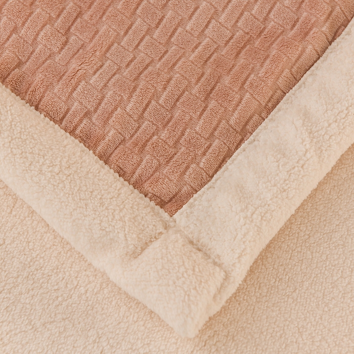 Milk Velvet Cutwork Triple-Layer Blanket, Soft Embossed Plush Throw with Fiber Filling, Warm Multi-Purpose Blanket for Sofa, Bed, and Travel