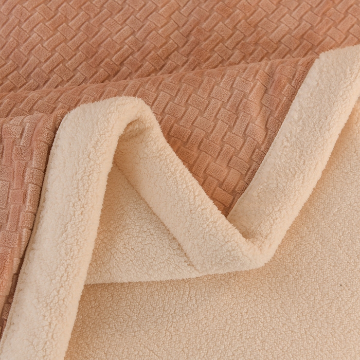 Milk Velvet Cutwork Triple-Layer Blanket, Soft Embossed Plush Throw with Fiber Filling, Warm Multi-Purpose Blanket for Sofa, Bed, and Travel