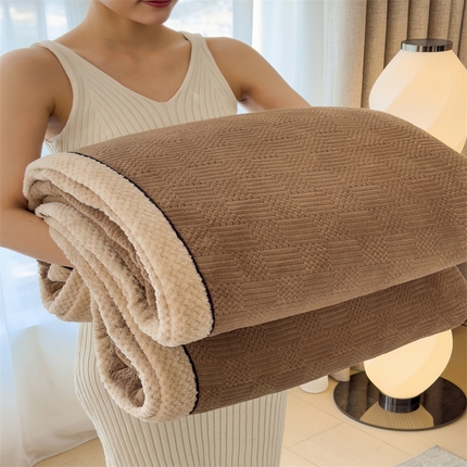 Double-Sided Embossed Plush Blanket, Thickened Soft Warm Throw Blanket for Sofa, Bed, and Car, Machine Washable