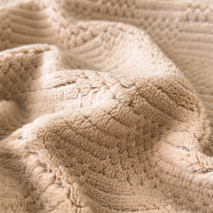 Double-Sided Embossed Plush Blanket, Thickened Soft Warm Throw Blanket for Sofa, Bed, and Car, Machine Washable