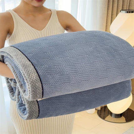 Double-Sided Embossed Plush Blanket, Thickened Soft Warm Throw Blanket for Sofa, Bed, and Car, Machine Washable