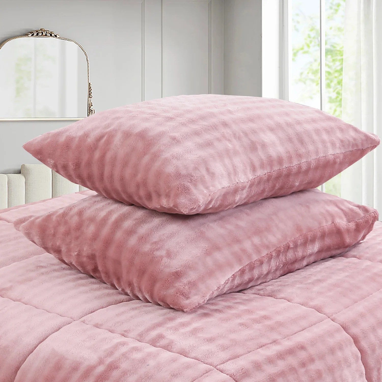 Bubble Texture Flannel Winter Comforter – Ultra Soft Plush Warm Breathable Quilt