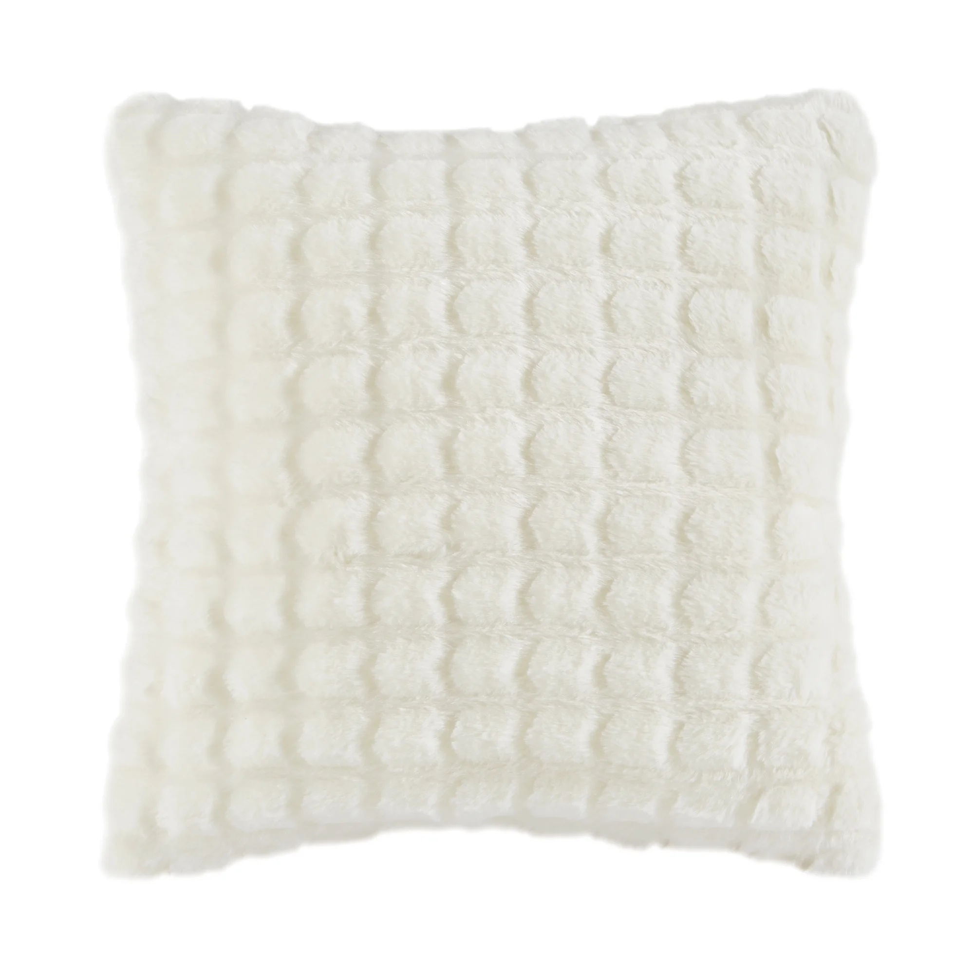 Cream Minimalist Checkered Plush Comforter – Soft Jacquard Grid Warm Quilt