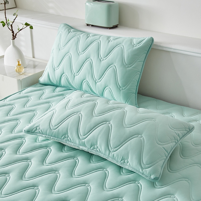 Washed Microfiber Korean Ruffle Bedspread Set, Quilted Soft Coverlet 3-Piece Set with Elegant Lace Trim, Lightweight Breathable Bedding