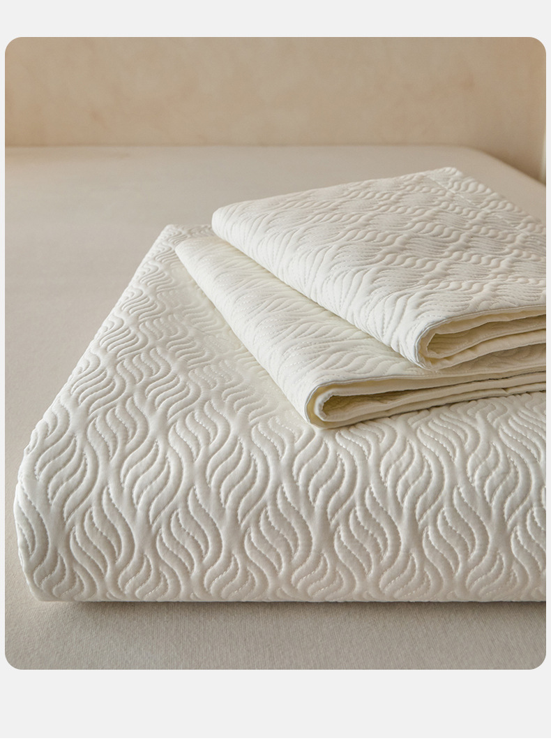 Tencel Quilted Bedspread Set, Cooling Soft Coverlet 3-Piece Set with Fiber Filling, Lightweight All-Season Bedding for Bed and Sofa