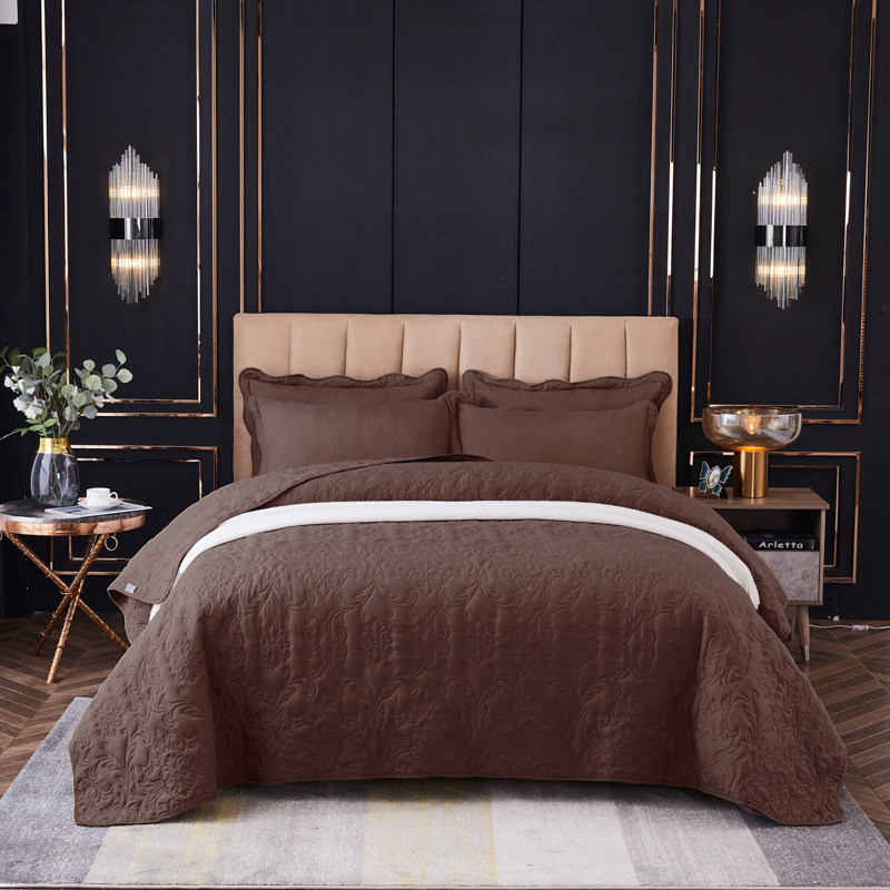 Washed Microfiber Ultrasonic Quilted Bedspread Set, Soft Breathable Coverlet 3-Piece Set with Whole-Piece Filling, Durable Machine Washable Bedding