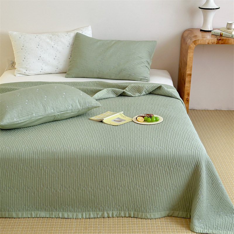 Tencel Modal Quilted Bedspread Set, Embroidered Star Pattern Coverlet 3-Piece Set with Cotton Filling, Soft All-Season Bedding