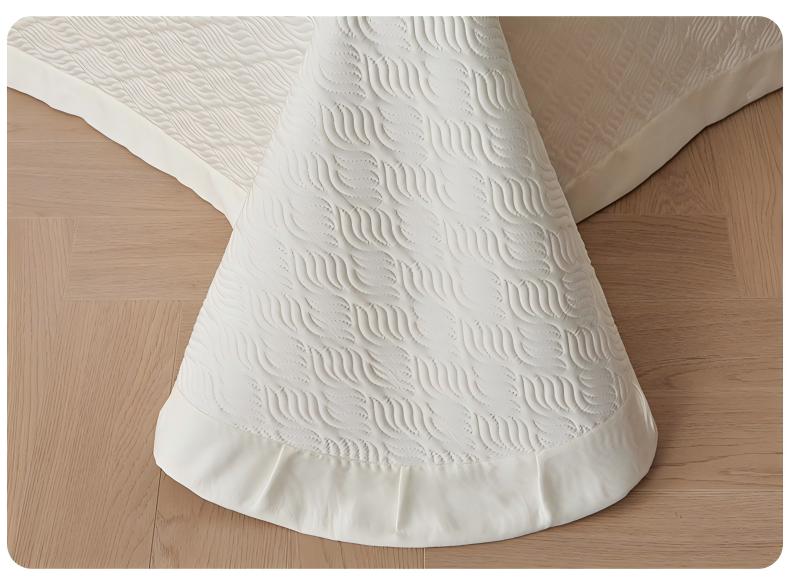 Tencel Quilted Bedspread Set, Cooling Soft Coverlet 3-Piece Set with Fiber Filling, Lightweight All-Season Bedding for Bed and Sofa