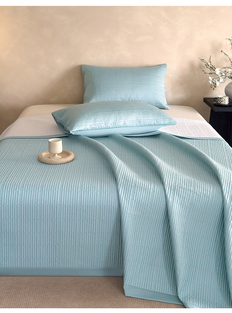 Tencel Blend Quilted Bedspread Set, Lightweight Printed Coverlet 3-Piece Set with Soft Fiber Filling, Breathable Bedding for All Seasons