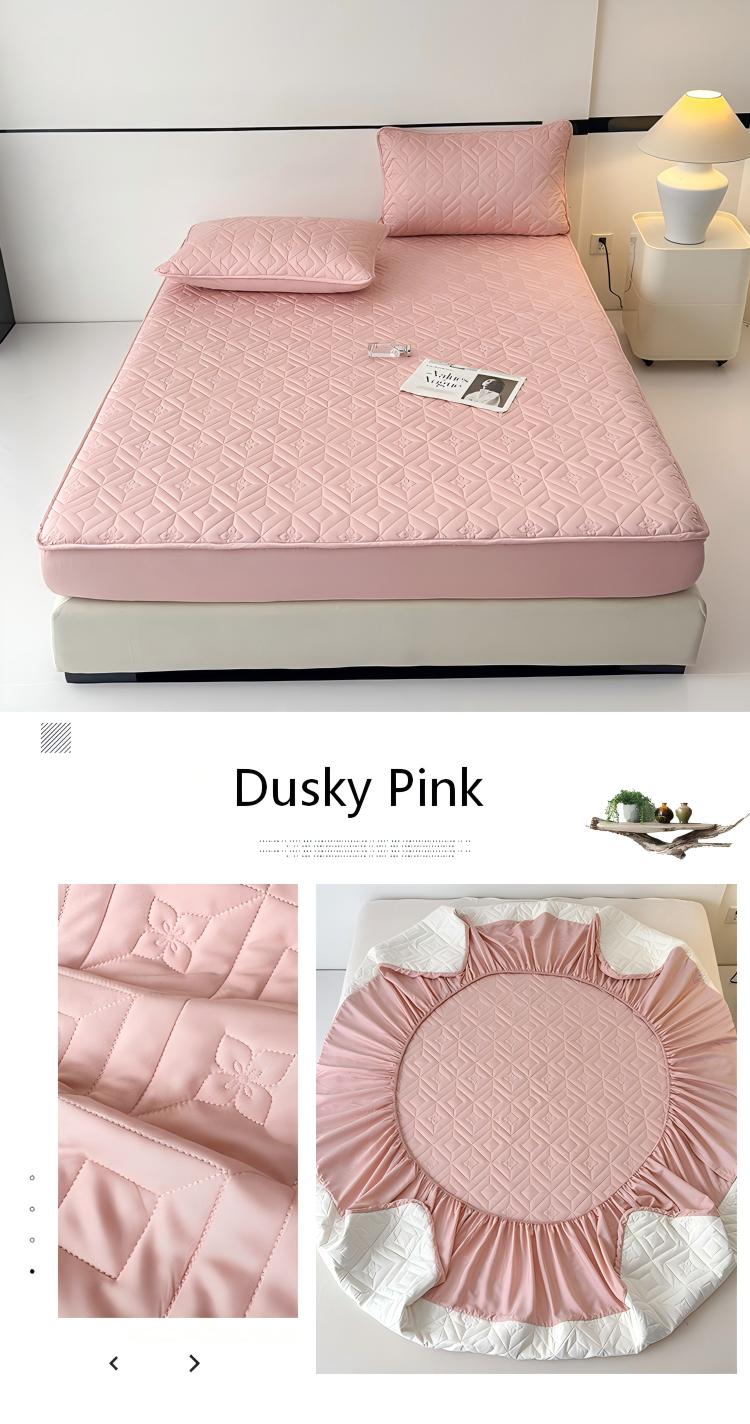 Lyocell Tencel Quilted Mattress Protector with 360° Elastic Fitted Skirt