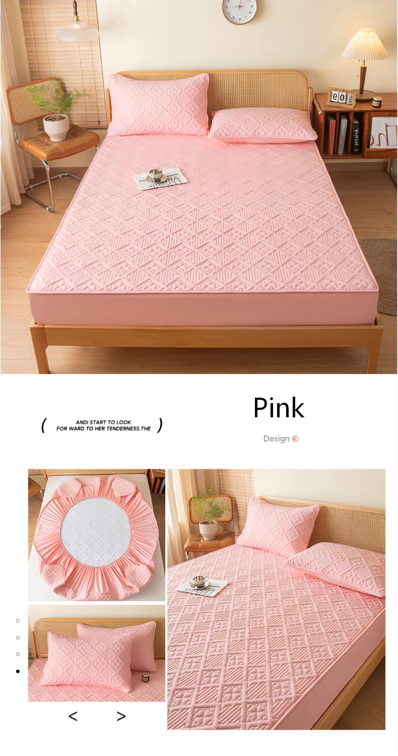 Washed Microfiber Quilted Mattress Protector with 360° Elastic Fit
