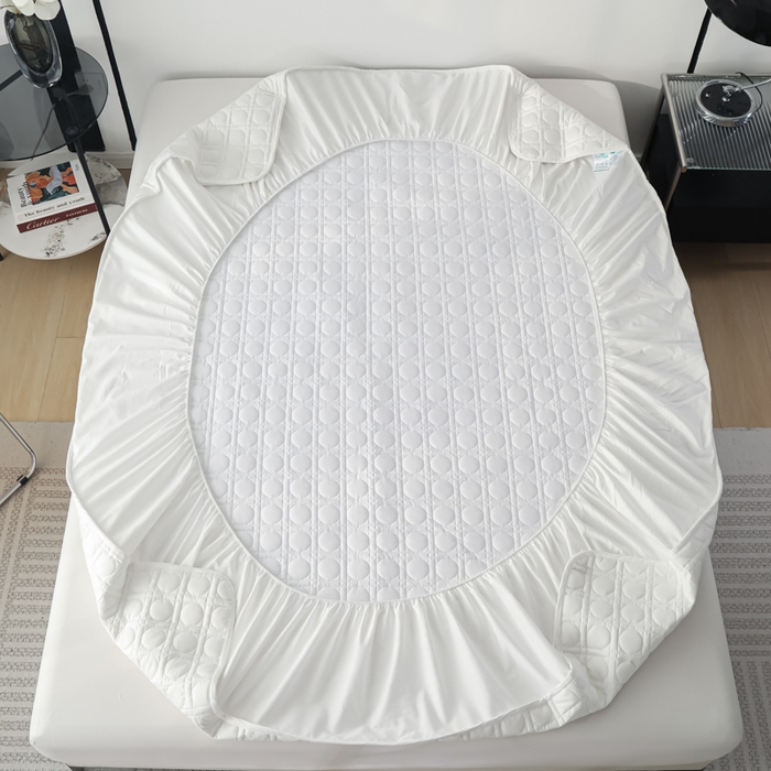 Pure Cotton Quilted Mattress Protector with Deep Pocket & 360° Elastic Fit