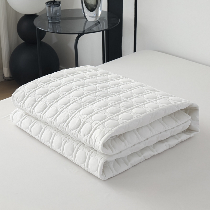Pure Cotton Quilted Mattress Protector with Deep Pocket & 360° Elastic Fit