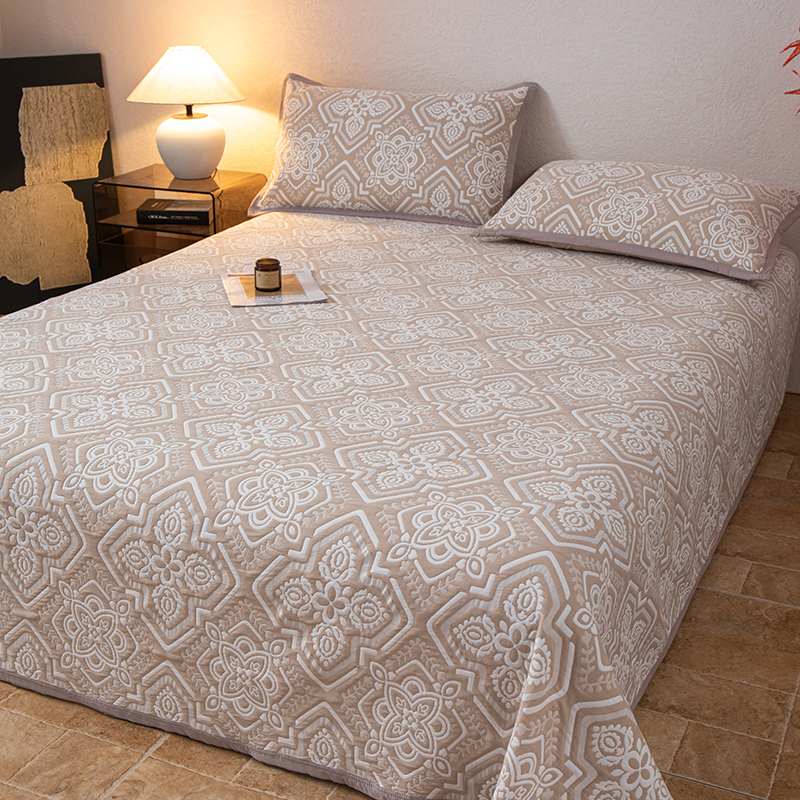 Triple-Layer Muslin Cotton Bedspread Set (3-Piece) with Reactive Print