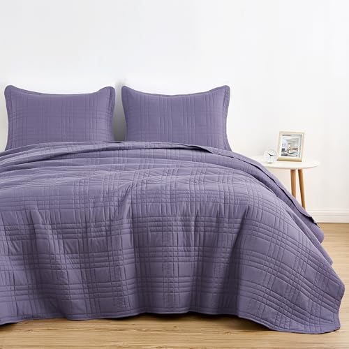 Brushed Microfiber Geometric Quilted Bedspread Set (3-Piece)