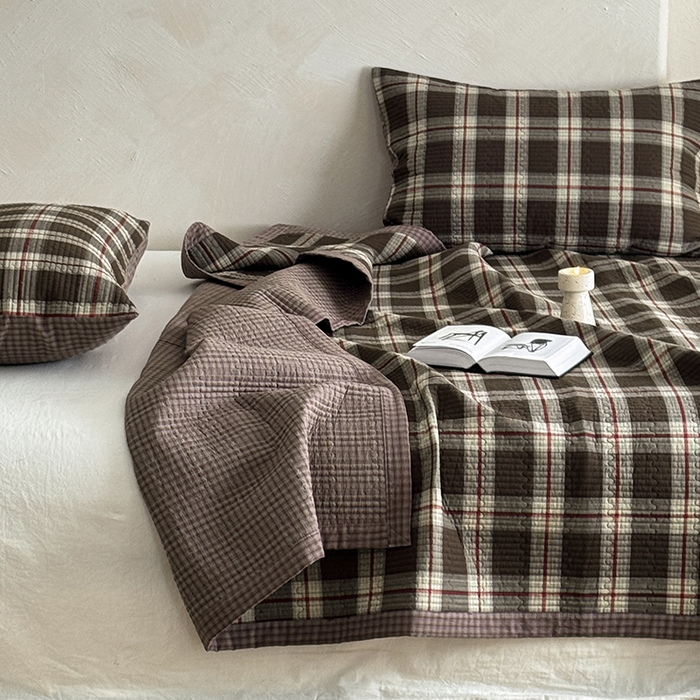 Reversible Yarn-Dyed Cotton Washed Bedspread Set (3-Piece) with Quilted Filling