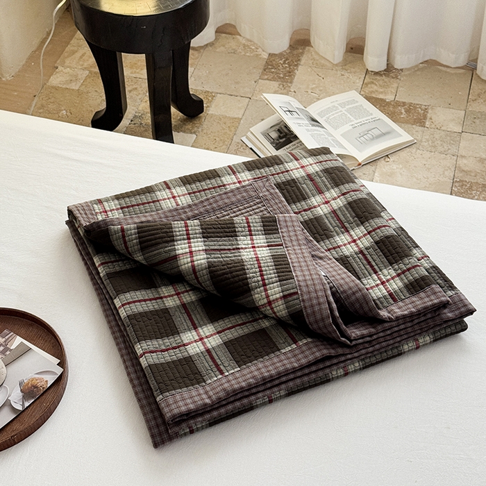Reversible Yarn-Dyed Cotton Washed Bedspread Set (3-Piece) with Quilted Filling