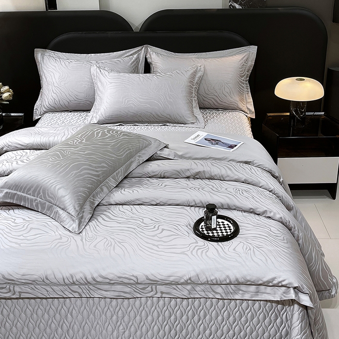 Pure Cotton Jacquard Quilted Bedspread Set (4-Piece) with Premium Filling