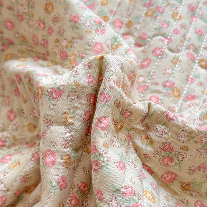 French Floral Quilted Bedspread Set (3-Piece) with Elegant Ruffle Trim