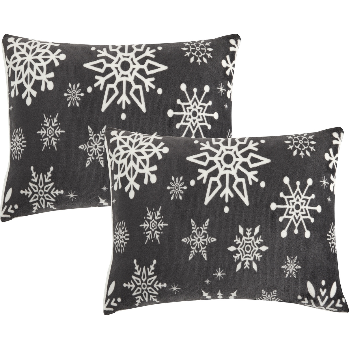 Snowflake Sherpa Comforter Set – Ultra Soft Reversible 3-Piece Bedding Set (Charcoal Grey)