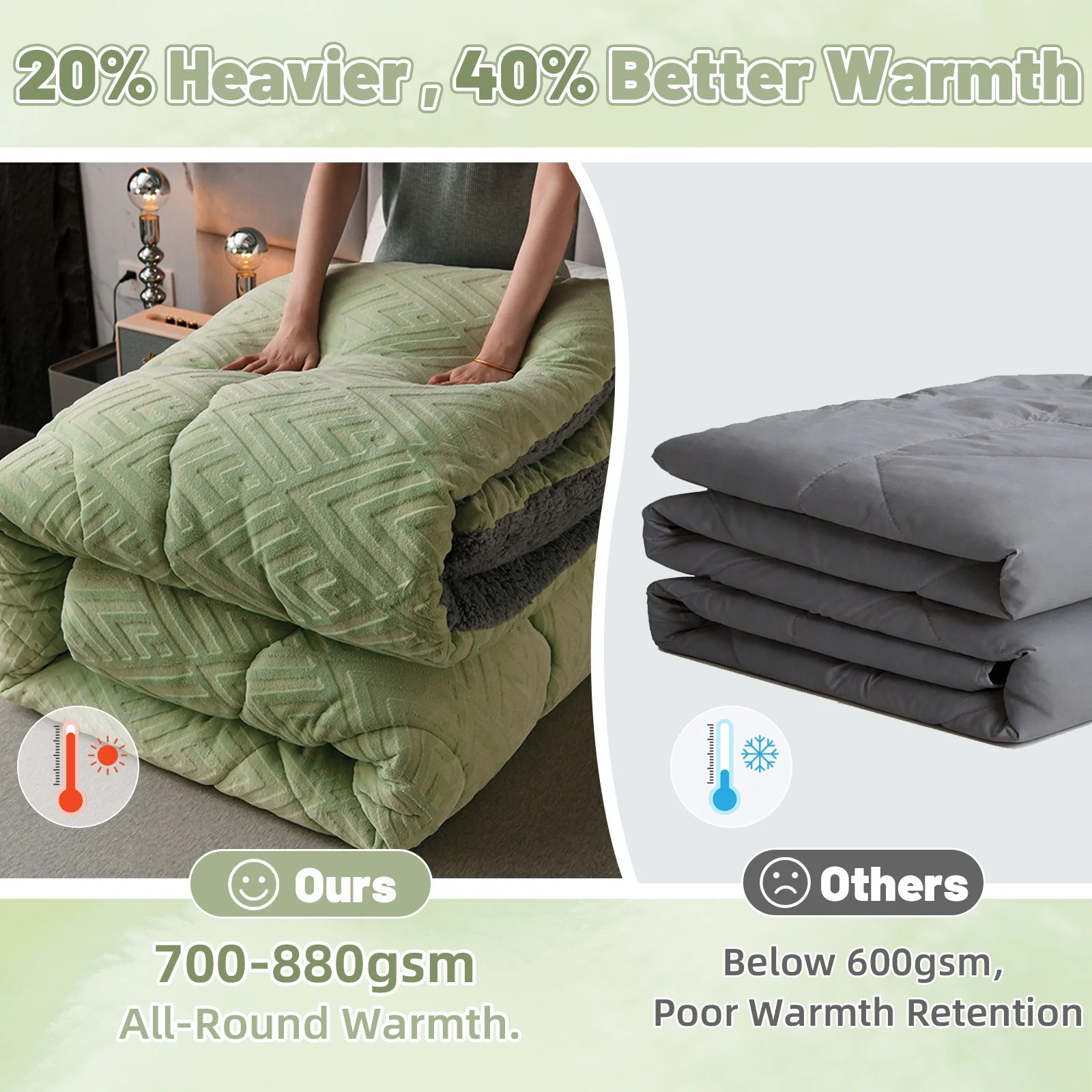 Sherpa Reversible Comforter with 3D Geometric Design