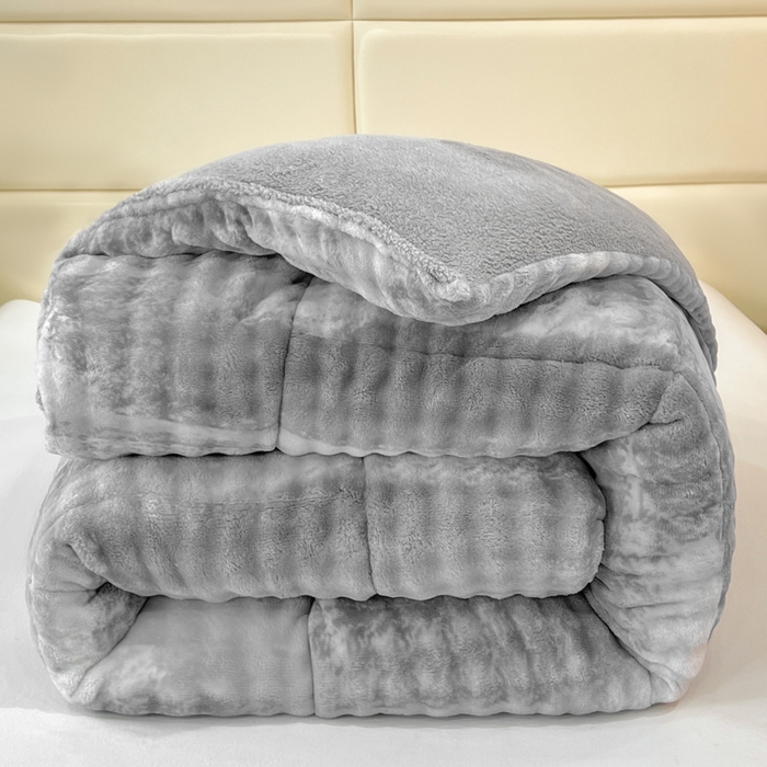 Faux Rabbit Fur Plush Comforter Set with Sherpa Fleece – Anti-Static Ultra Soft 3-Piece Bedding Set