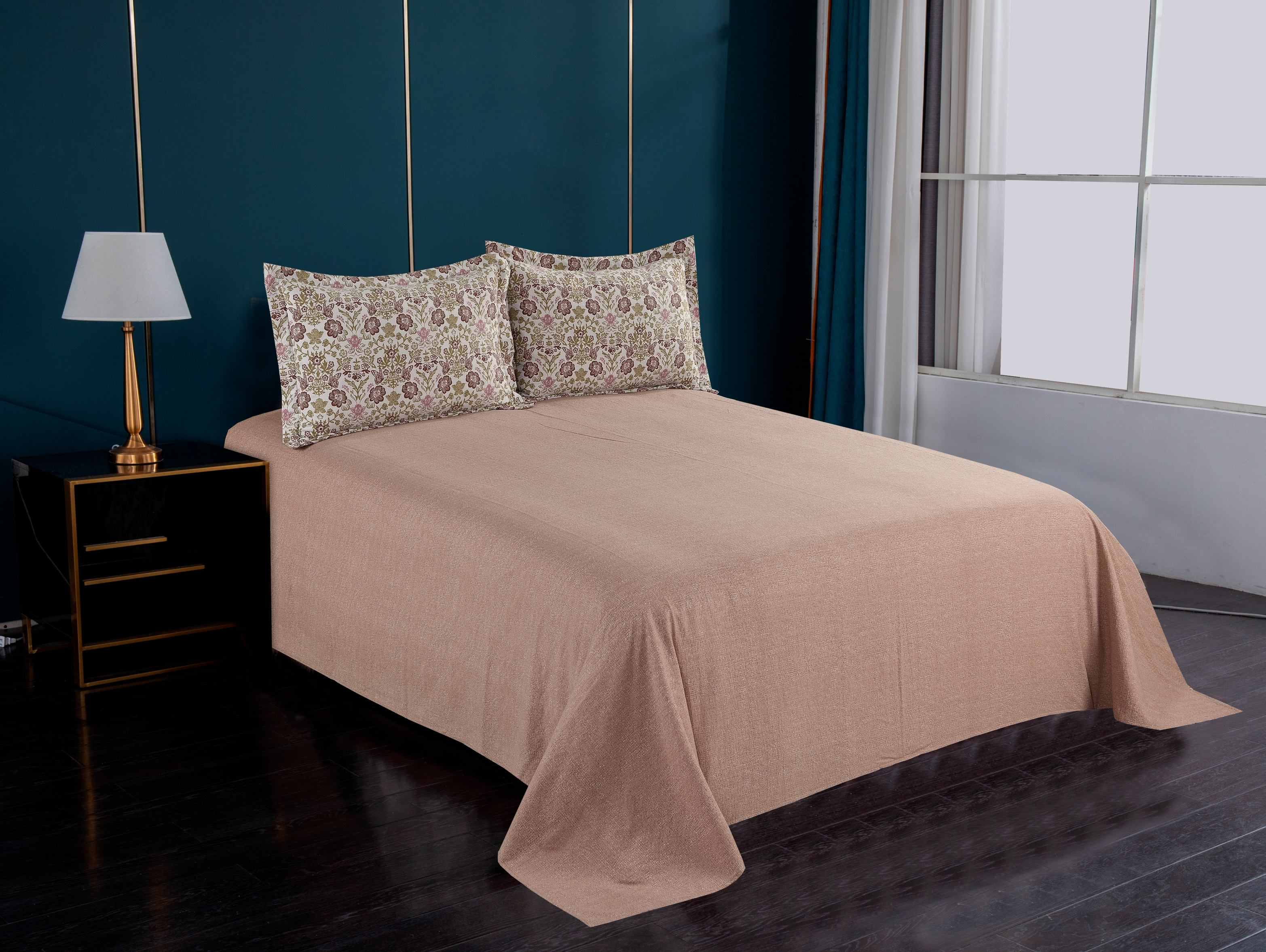 Polyester Faux Linen 3-Piece Bedding Sheet Set | Bed Sheet & 2 Pillowcases