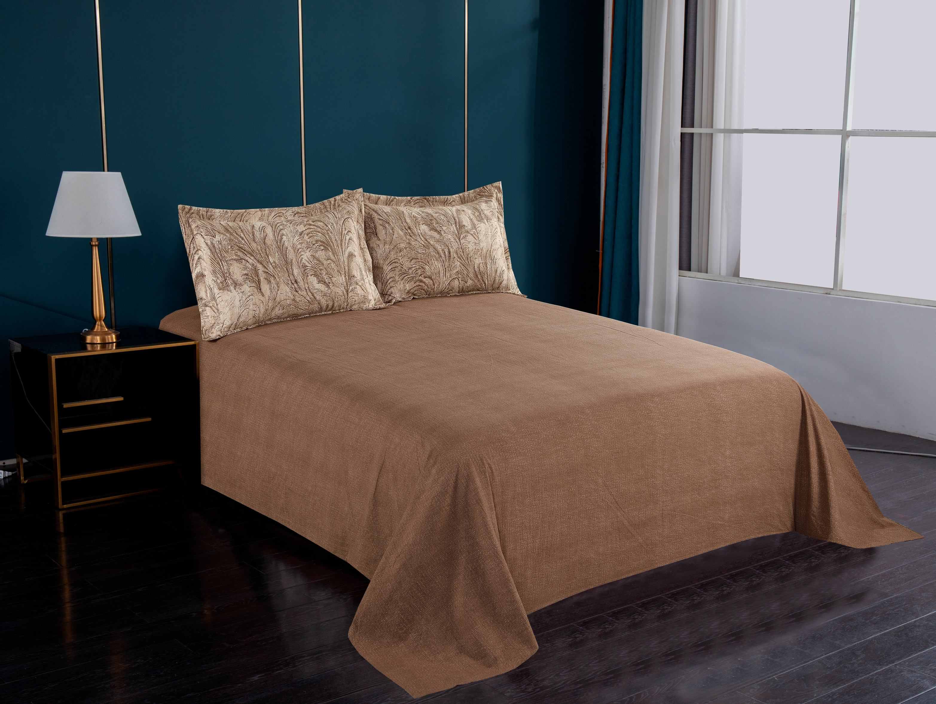 Polyester Faux Linen 3-Piece Bedding Sheet Set | Bed Sheet & 2 Pillowcases