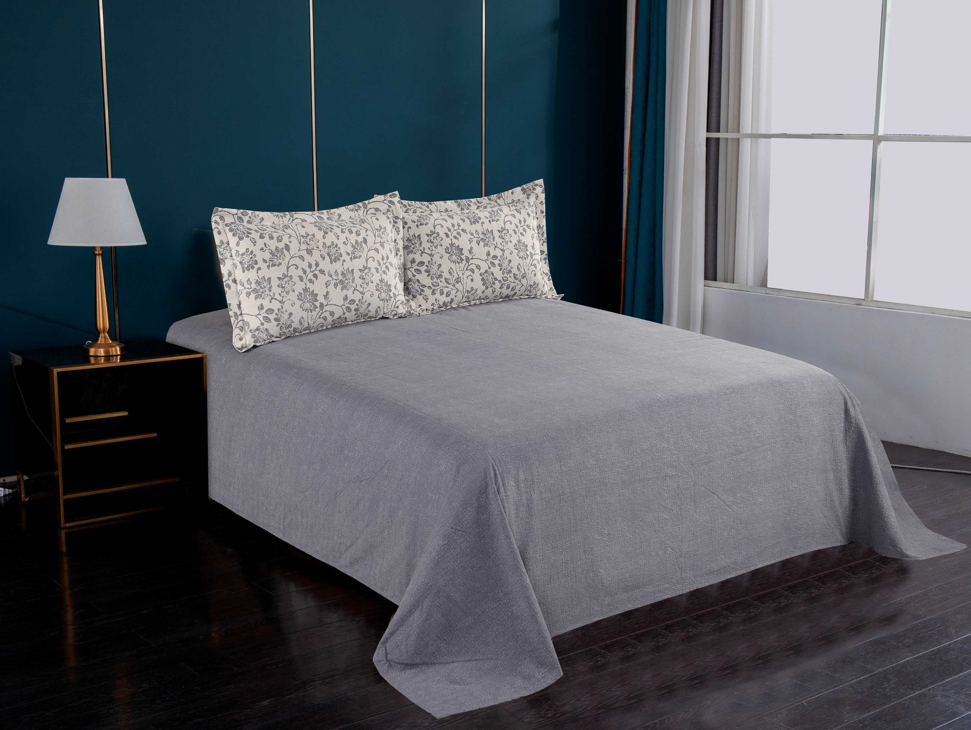 Polyester Faux Linen 3-Piece Bedding Sheet Set | Bed Sheet & 2 Pillowcases