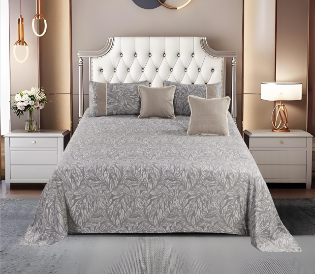 Floral Printed Polyester Bed Sheet 5-Piece Set | 1 Bed Sheet + 2 Lace Splicing Pillowcases + 2 Lace Cushion Covers, Various Floral Patterns Available